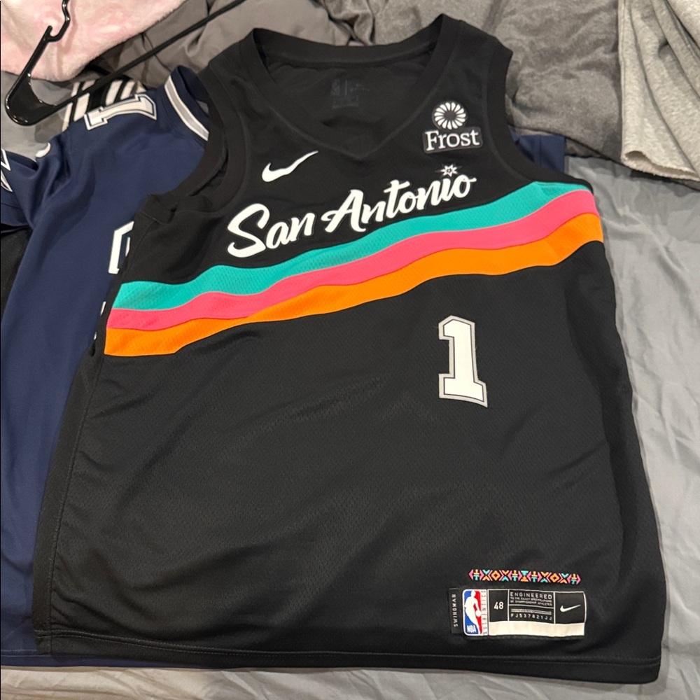 Nike San Antonio Jersey - Black with Vibrant Stripes